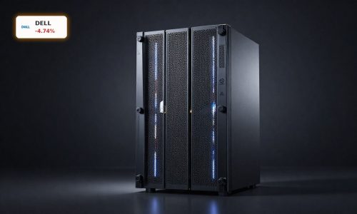 Dell AI Servers in a premium studio setup with enterprise GPU chassis and liquid-cooling hardware