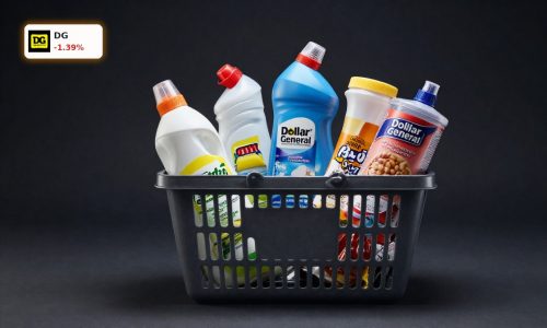 Dollar General Earnings spotlight discount retail staples in a dramatic product-focused composition