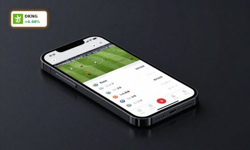 DraftKings Prediction Market app on smartphone with soccer betting theme tied to World Cup trading momentum