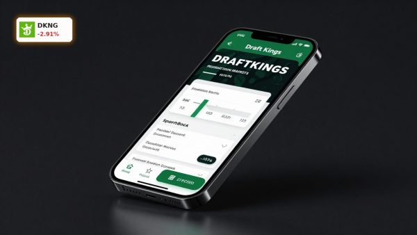 DraftKings Prediction Markets app interface on smartphone with dark premium product staging