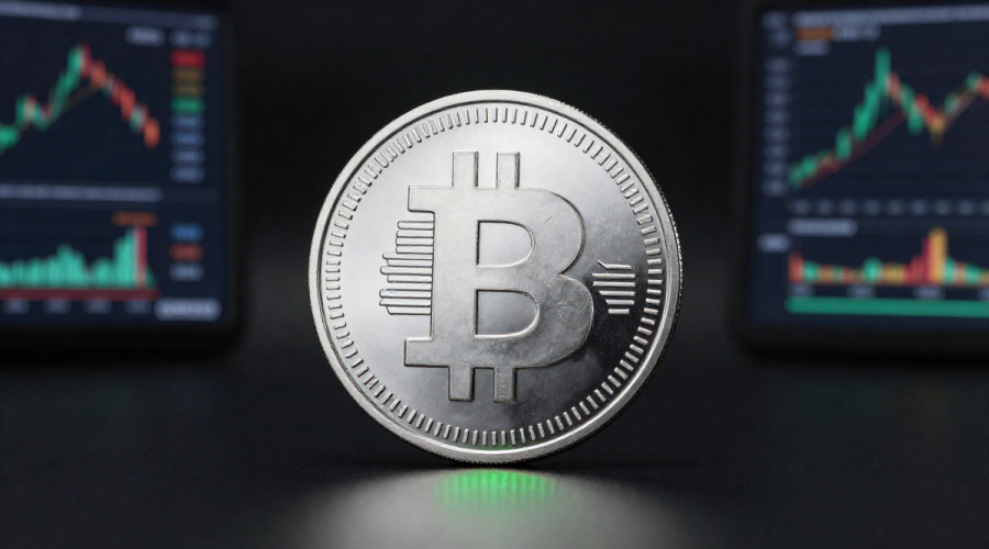 Dogecoin Rally represented by a premium Dogecoin coin glowing against a dark trading background