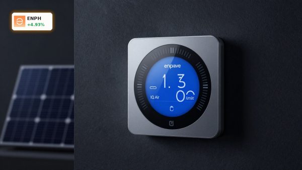 Enphase Energy Strategy highlighted by IQ Air smart thermostat in premium product-focused hero image