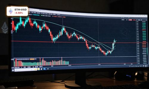 Ethereum Market Analysis chart with ETH price pullback and support resistance levels on a trading screen.