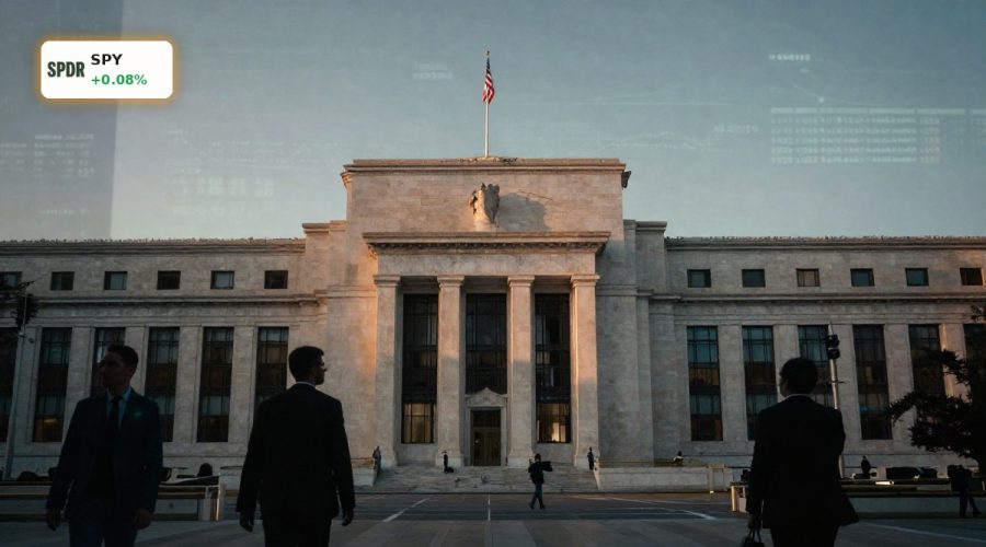 Federal Reserve building at dusk symbolizing shifting Federal Reserve Rate Policy after Middle East truce