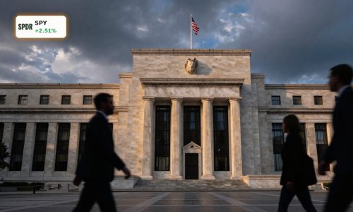 Federal Reserve building at dusk symbolizing uncertain Federal Reserve Rate Path and market outlook