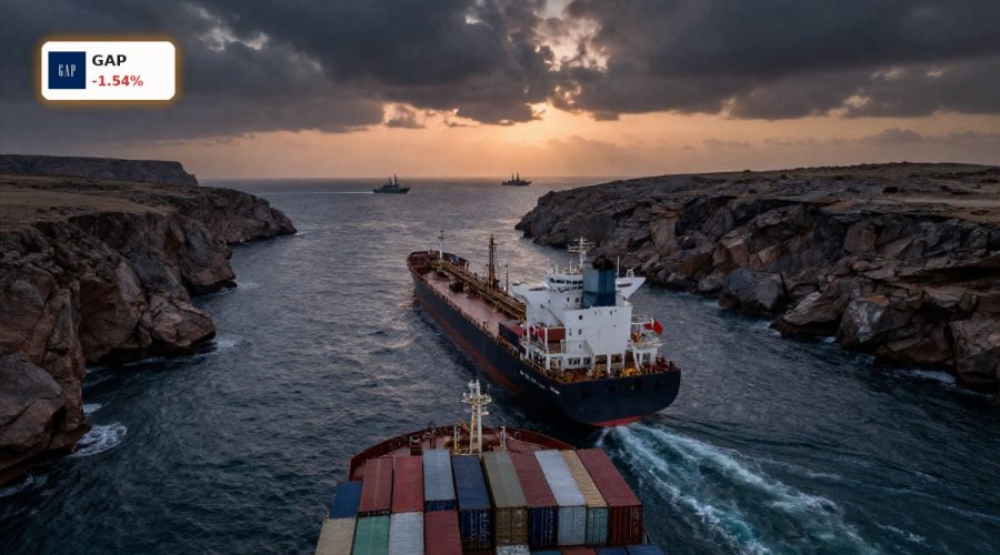 Oil tankers in a tense Strait of Hormuz highlight The Gap Hormuz Oil Market risk to global retail margins.