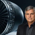 A massive GE Aerospace engine in a modern hangar, highlighting the historic GE Aerospace Order and aviation technology.