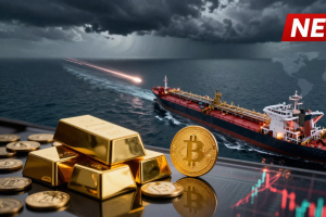 Iran Conflict tension near Strait of Hormuz with oil tankers, gold and Bitcoin market impact