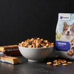 General Mills Earnings spotlight cereal, snack bars and pet food products in premium studio lighting