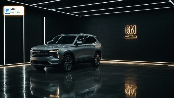 A premium SUV in a dramatic studio setting, highlighting the strong General Motors Earnings results.