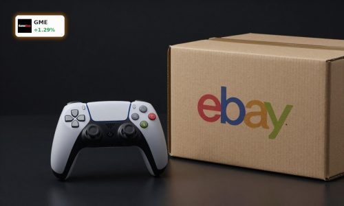 Game controller and e-commerce parcel symbolizing $56B GameStop Acquisition of eBay deal
