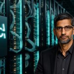 A massive Google data center showcasing the intense Alphabet AI Spending on high-tech server infrastructure.