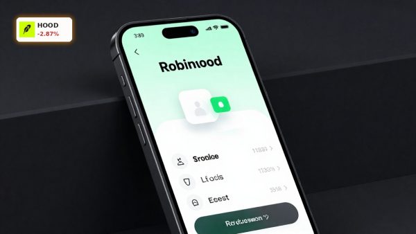 Robinhood Layoffs spotlight Robinhood trading app on smartphone amid record volume and 290 job cuts