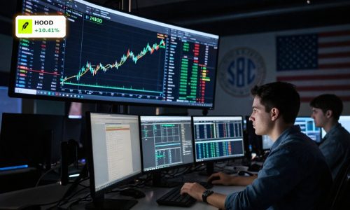 Traders watch HOOD rally after SEC day-trading rule shift under new Robinhood Regulation.