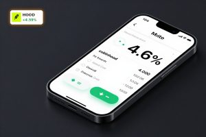 Robinhood Event Contracts trading screen on smartphone amid HOOD 4.6% rally