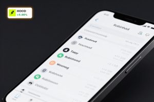 Robinhood PDT Rule shown through a mobile trading app on smartphone, reflecting active retail investing