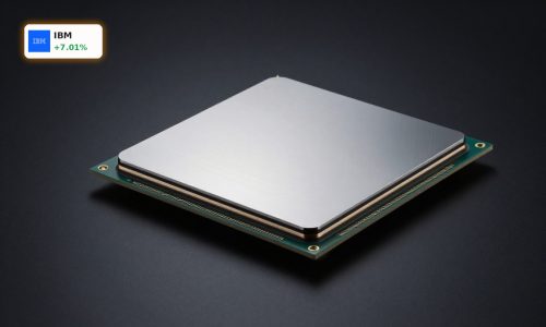 IBM Quantum Foundry quantum chip wafer and cryogenic hardware in premium dark studio lighting