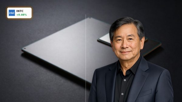 Intel Goldman Sachs Coverage with Intel chip and silicon wafer reflecting foundry growth and valuation caution