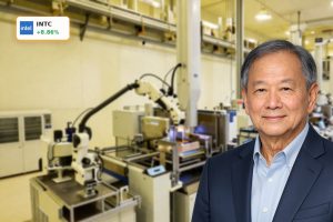 High-tech semiconductor cleanroom symbolizing Intel Fab 34 Deal and AI foundry expansion