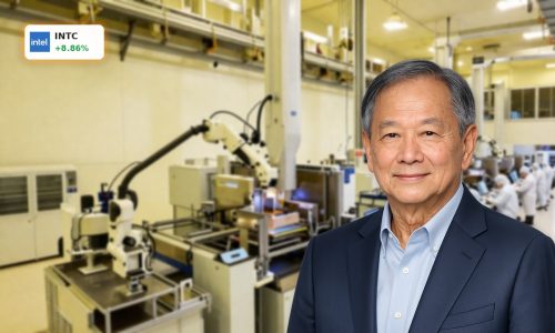 High-tech semiconductor cleanroom symbolizing Intel Fab 34 Deal and AI foundry expansion