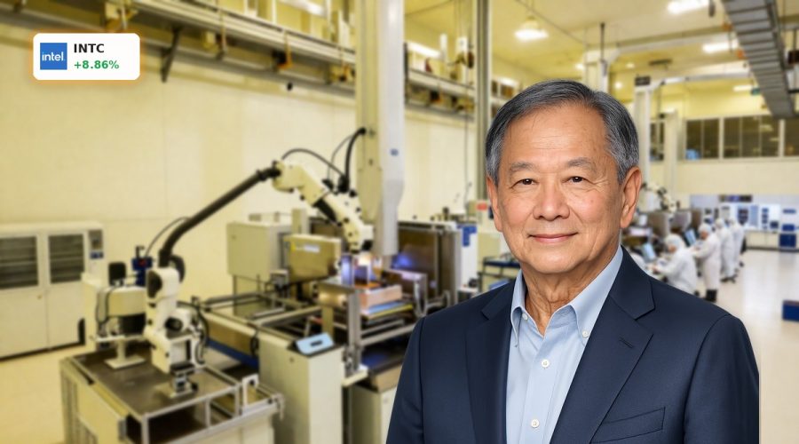 High-tech semiconductor cleanroom symbolizing Intel Fab 34 Deal and AI foundry expansion