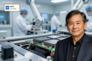 Intel Advanced Packaging AI chiplets and HBM module in clean-room factory