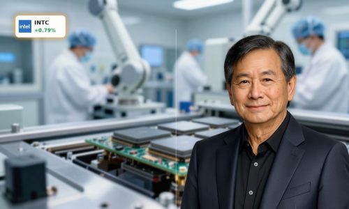 Intel Advanced Packaging AI chiplets and HBM module in clean-room factory