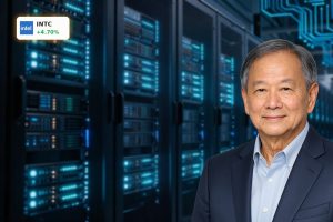 Futuristic data center symbolizing Intel Google Partnership on AI CPUs and cloud infrastructure