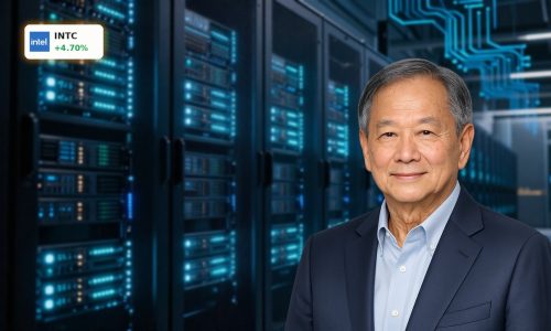 Futuristic data center symbolizing Intel Google Partnership on AI CPUs and cloud infrastructure