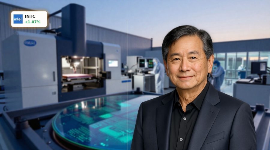 Intel Strategy highlighted by advanced Irish semiconductor fab and AI chip wafer.