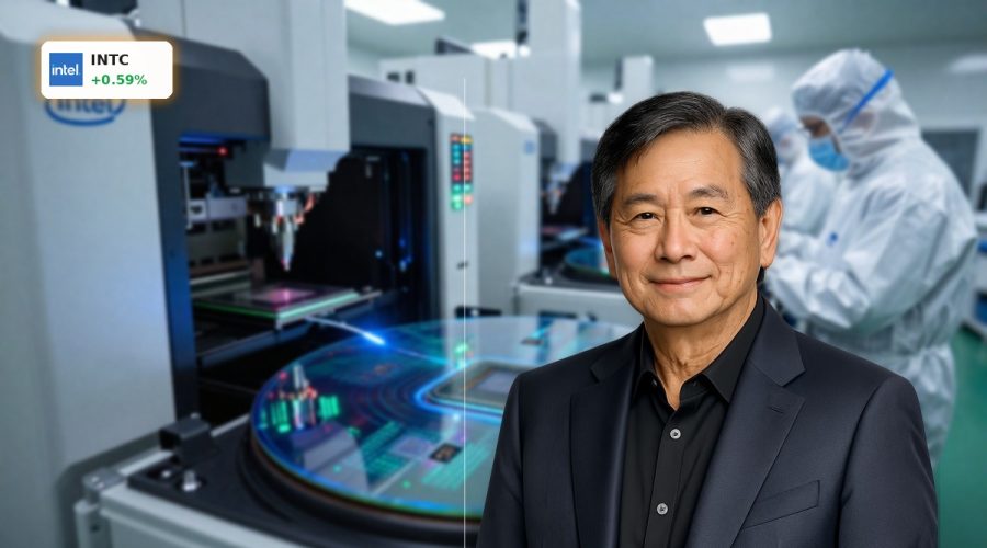 High-tech chip fab highlighting Intel AI Strategy and advanced semiconductor manufacturing