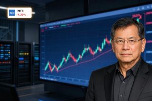 Volatile stock chart for Intel Earnings after 260% AI rally and pullback.