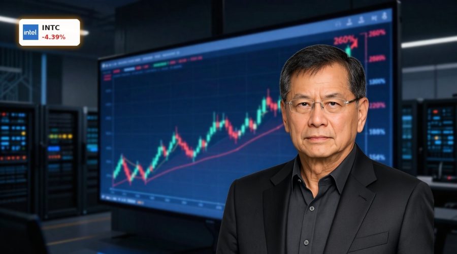 Volatile stock chart for Intel Earnings after 260% AI rally and pullback.