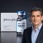 Johnson & Johnson IMAAVY vial in premium studio lighting for rare disease drug and growth story