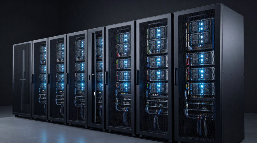 High-end data center hardware powering Global AI Infrastructure growth