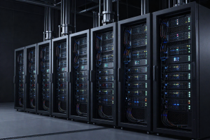 High-end data center GPUs and servers symbolizing the AI Infrastructure Investment Cycle boom