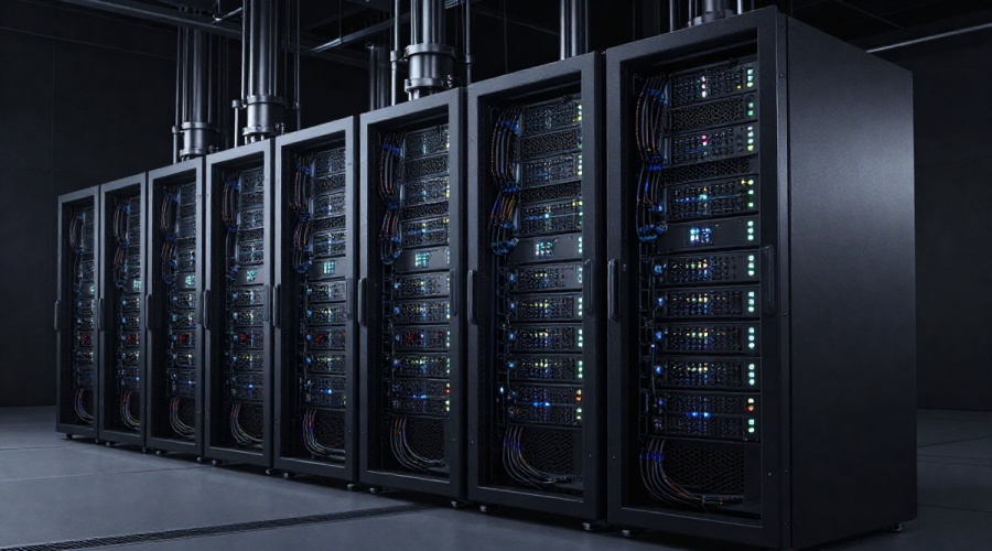 High-end data center GPUs and servers symbolizing the AI Infrastructure Investment Cycle boom