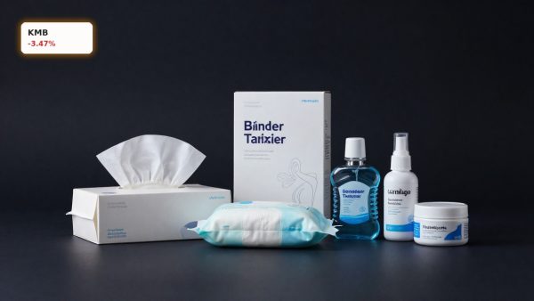 Kimberly-Clark Acquisition concept with premium consumer health and household products on dark background
