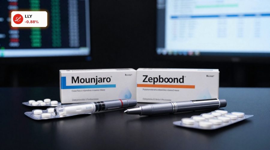 Eli Lilly GLP-1 Strategy highlighted with Mounjaro and Zepbound products driving obesity and diabetes revenue boom