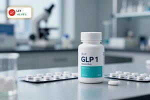 Eli Lilly Weight Loss Drugs concept with new oral GLP-1 pill packaging in a modern lab setting.