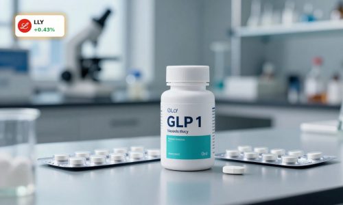 Eli Lilly Weight Loss Drugs concept with new oral GLP-1 pill packaging in a modern lab setting.