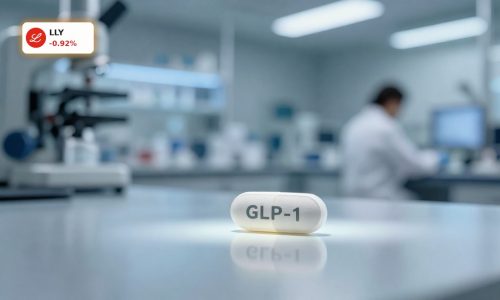 Eli Lilly GLP-1 pill concept in a modern lab symbolizing new obesity drug Foundayo
