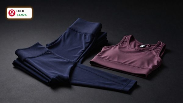 Lululemon Board governance shift reflected through premium athletic apparel product display on dark background