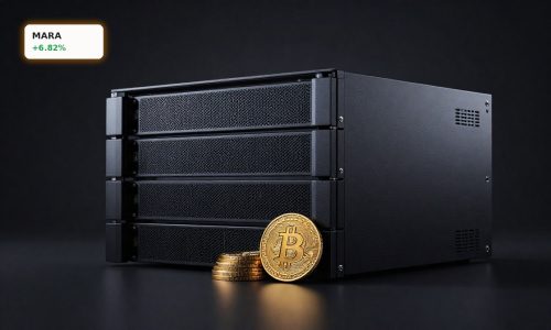 MARA Debt Buyback concept with Bitcoin stack and data center servers for AI and HPC strategy