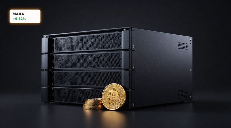 MARA Debt Buyback concept with Bitcoin stack and data center servers for AI and HPC strategy