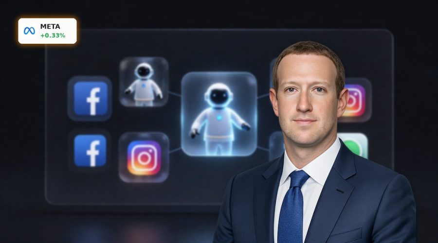 Meta Platforms Moldbook Acquisition visualized with premium AI agent interface spanning social and messaging apps