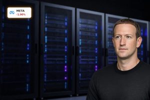 Meta Platforms AI Strategy highlighted by glowing AI data center hardware