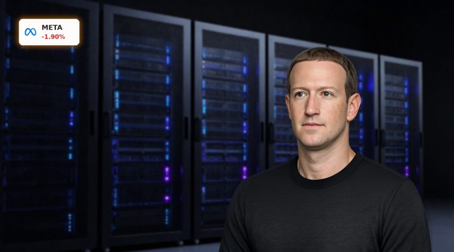 Meta Platforms AI Strategy highlighted by glowing AI data center hardware