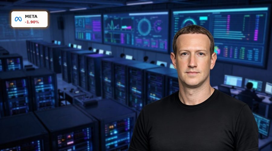 High-end data center powering Meta AI Strategy with advanced servers and chips