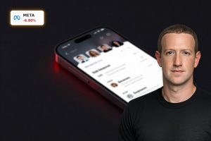 Smartphone with Meta app icons under red warning light, symbolizing Meta Social Media Lawsuits and stock plunge